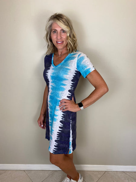 V-Neck Tie Dye Dress