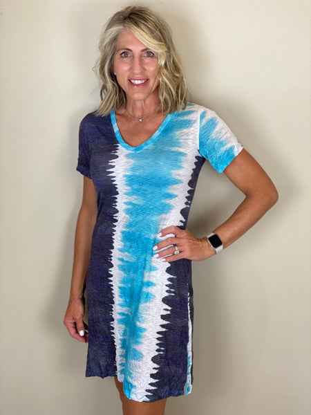 V-Neck Tie Dye Dress