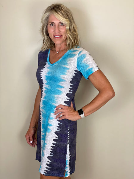 V-Neck Tie Dye Dress