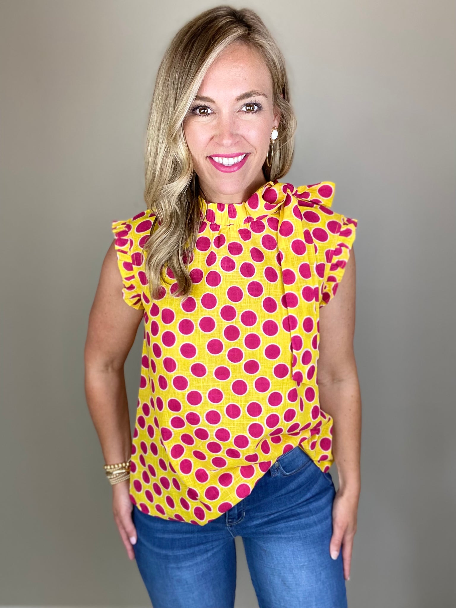 Dot and Tie Top