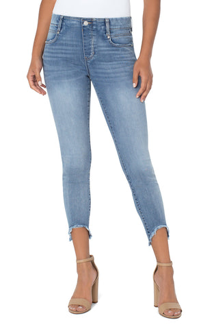 Gia Glider Crop Skinny W/Curved Fray Hem